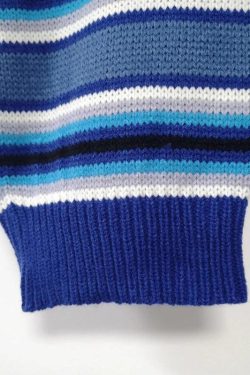 Wide Sleeved Striped Knitted Sweater