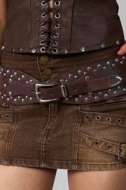 Wide Studded Western Belt