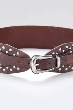 Wide Studded Western Belt