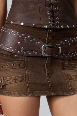 Wide Studded Western Belt