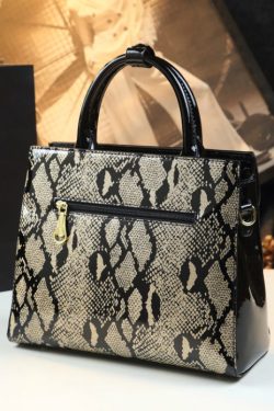 Women Black Embroideried Large Capacity Calf Leather Tote Handbag