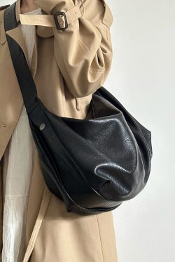 Women Black Large Capacity Faux Leather Satchel Handbag