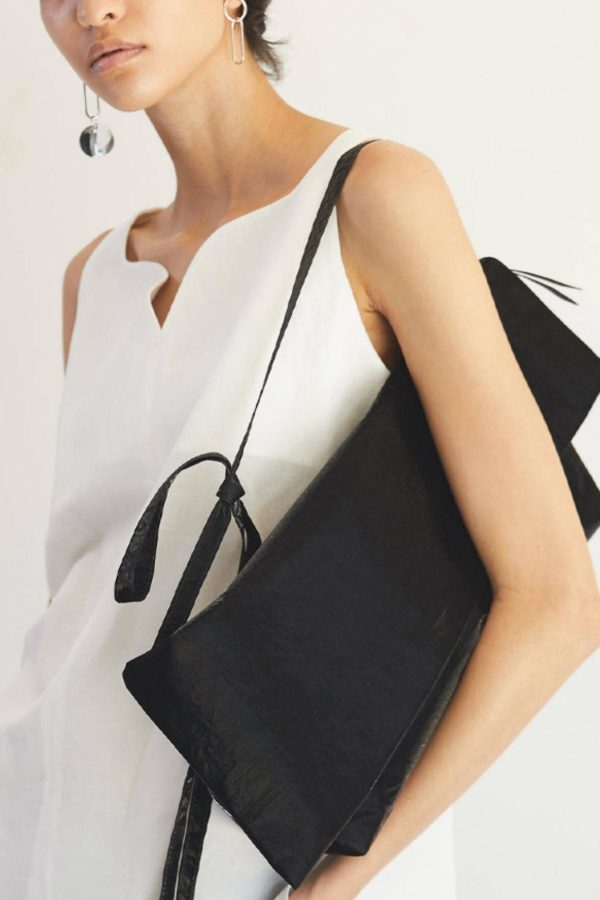 Women Black Original Design Faux Leather Versatile Clutch Handbag