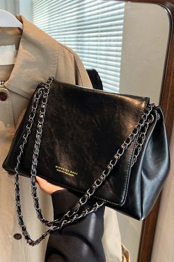 Women Black Patchwork Faux Leather Satchel Bag Handbag