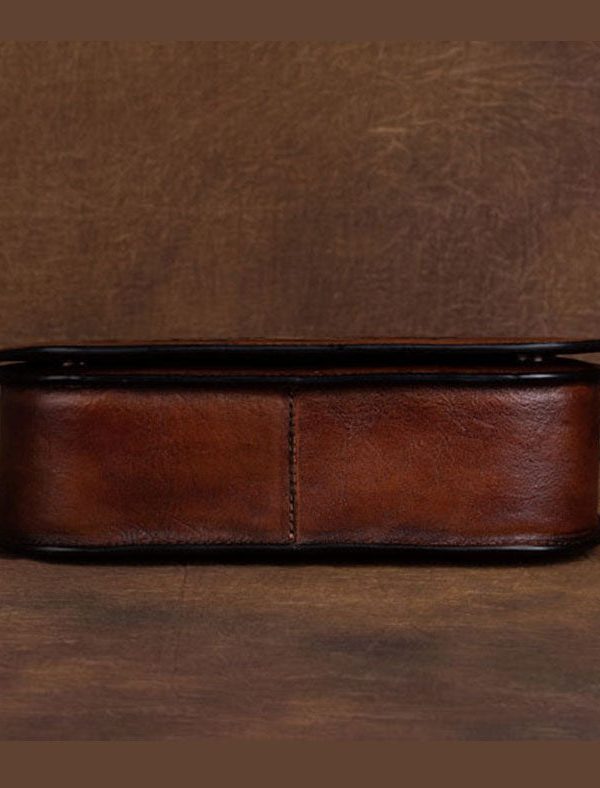 Women Brown constellation Paitings Calf Leather Satchel Handbag