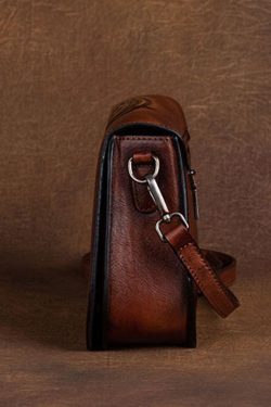 Women Brown constellation Paitings Calf Leather Satchel Handbag