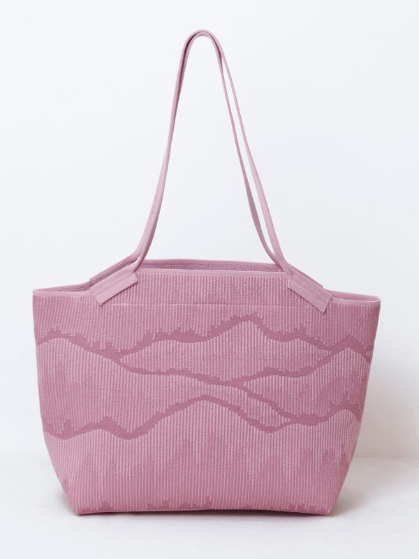 Women Brown Embossing Large Capacity Cotton Shoulder Bags