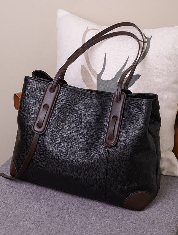 Women Brown Patchwork Faux Leather Satchel Handbag