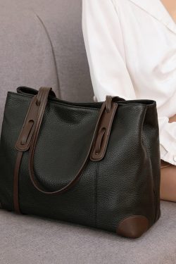 Women Brown Patchwork Faux Leather Satchel Handbag