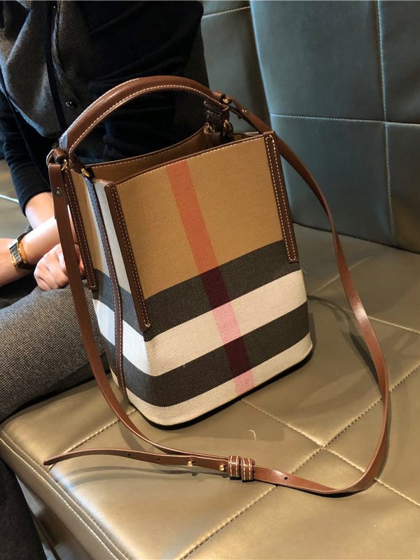 Women Brown Plaid Versatile Faux Leather Messenger Bag