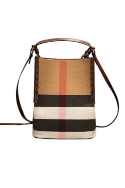 Women Brown Plaid Versatile Faux Leather Messenger Bag