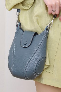 Women Brown Versatile Calf Leather Messenger Bag