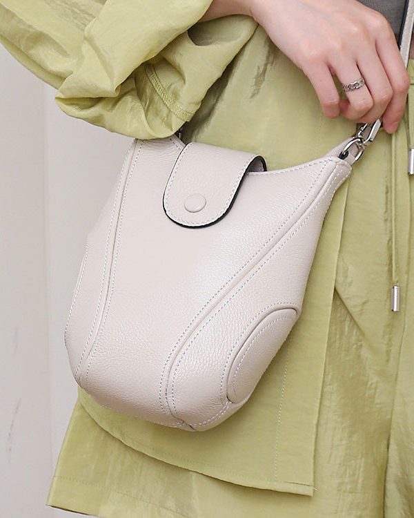 Women Brown Versatile Calf Leather Messenger Bag