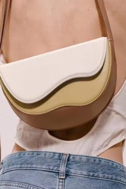 Women Colorblock Asymmetrical Faux Leather Micro Bag