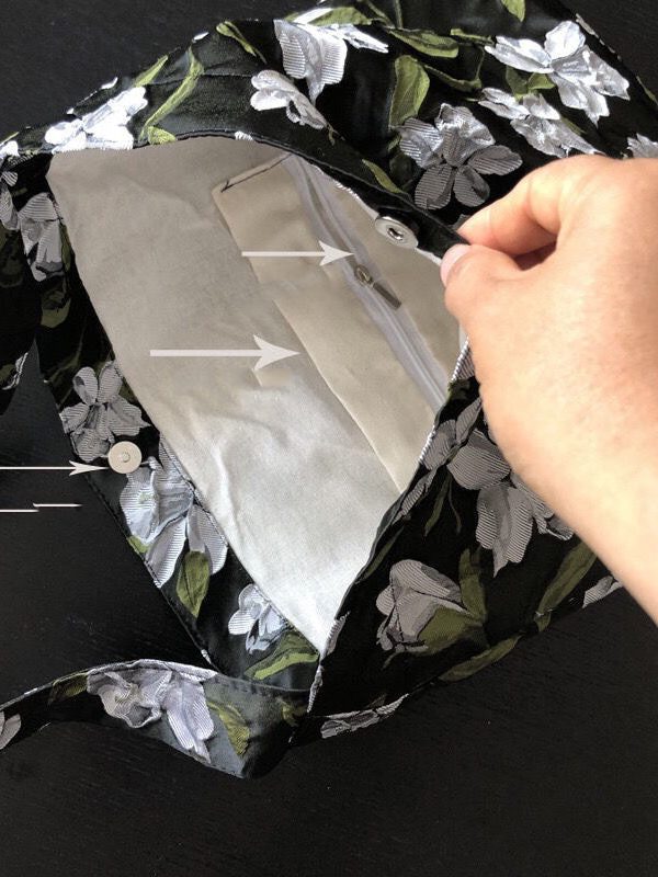 Women Green Gardenia Jacquard Nylon Satchel Handbag