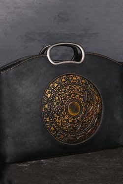 Women Grey Jacquard Calf Leather Tote Handbag