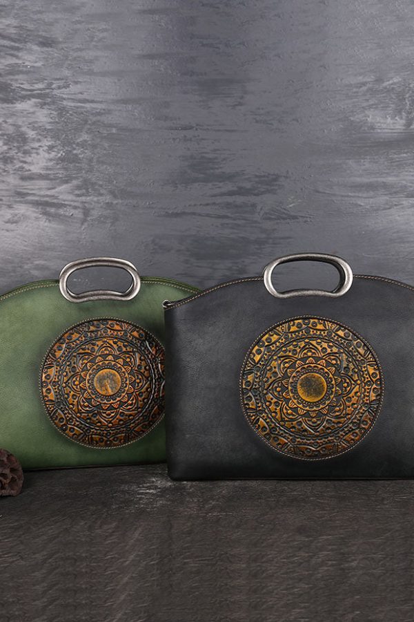 Women Grey Jacquard Calf Leather Tote Handbag