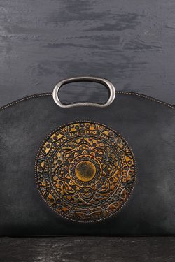 Women Grey Jacquard Calf Leather Tote Handbag