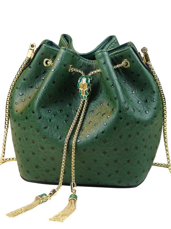 Women Large Capacity Drawstring Versatile Chain Messenger Bag