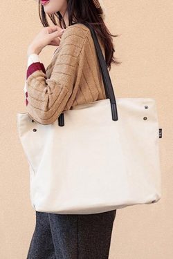 Women new Sweets Literary Pure Color Canvas Shoulder Bag