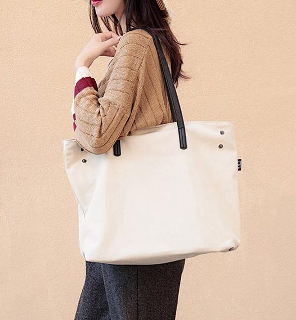 Women new Sweets Literary Pure Color Canvas Shoulder Bag