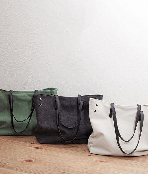 Women new Sweets Literary Pure Color Canvas Shoulder Bag