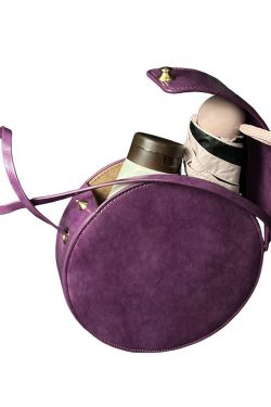 Women Purple Rotundity Solid Durable Leather CrossBody Bag