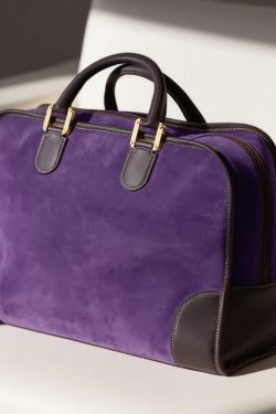 Women Purple Suede Large Capacity Tote Bag