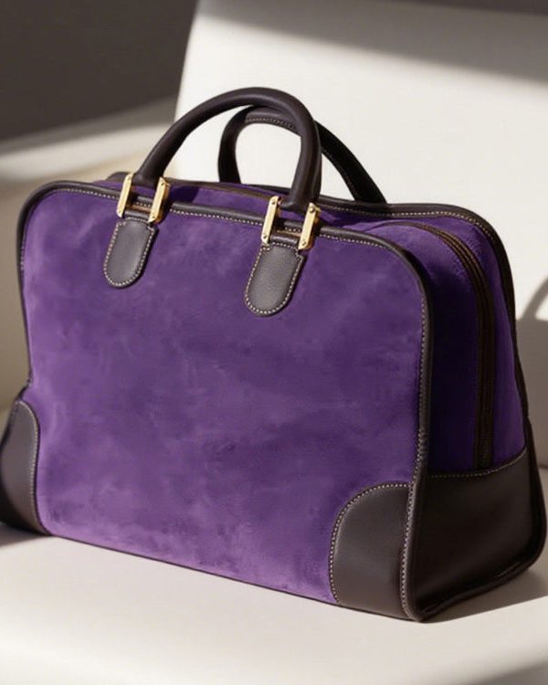 Women Purple Suede Large Capacity Tote Bag