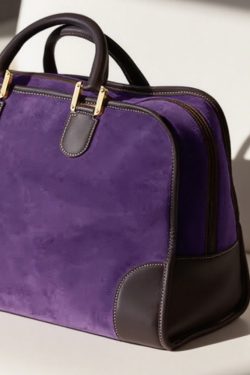 Women Purple Suede Large Capacity Tote Bag