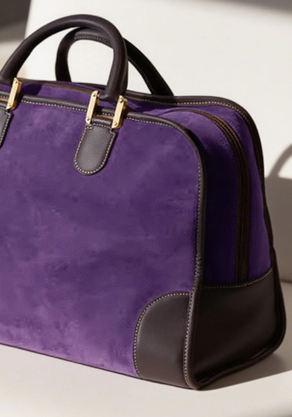 Women Purple Suede Large Capacity Tote Bag