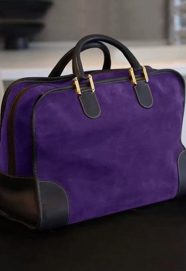 Women Purple Suede Large Capacity Tote Bag