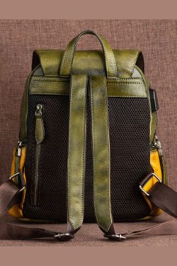 Women Red Embossing Paitings Calf Leather Backpack Bag