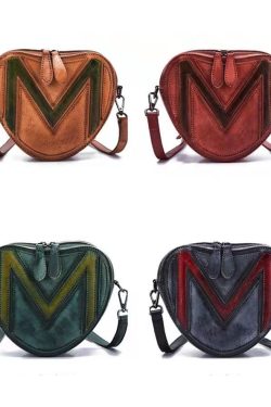 Women Red Patchwork Paitings Calf Leather Satchel Handbag