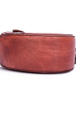 Women Red Patchwork Paitings Calf Leather Satchel Handbag