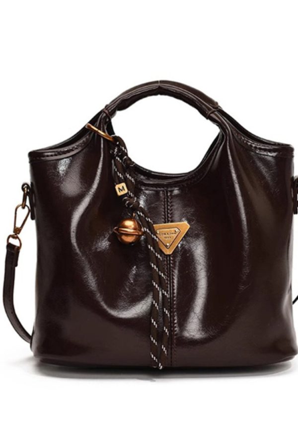 Women Red Patchwork Versatile Faux Leather Messenger Bag