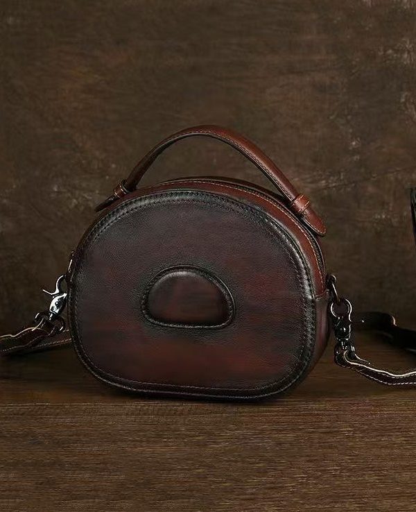 Women Red Solid Durable Calf Leather Versatile Messenger Bag
