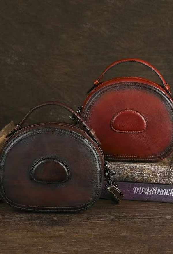 Women Red Solid Durable Calf Leather Versatile Messenger Bag