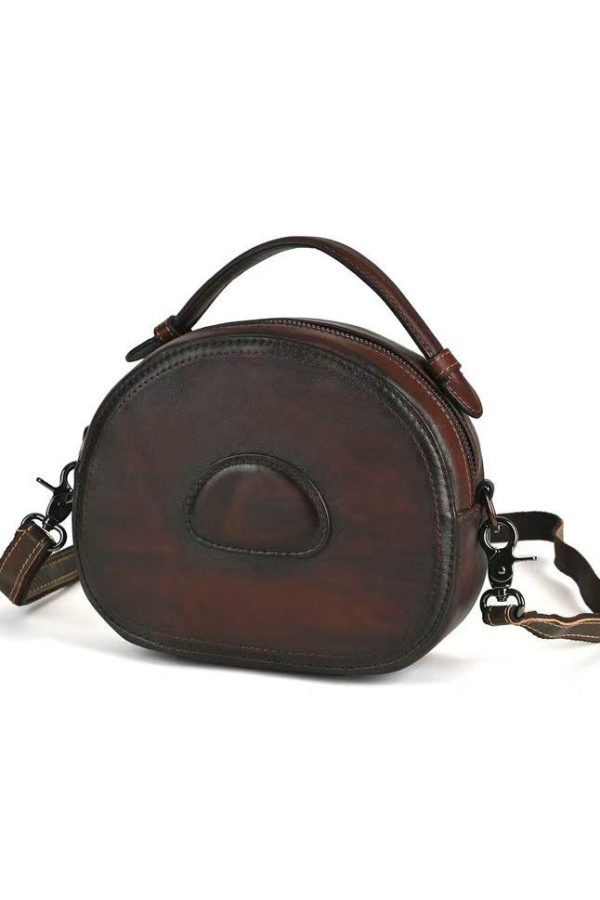 Women Red Solid Durable Calf Leather Versatile Messenger Bag