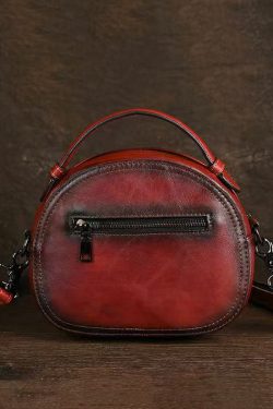 Women Red Solid Durable Calf Leather Versatile Messenger Bag