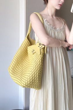 Women Yellow Large Capacity Faux Leather Shoulder Bag