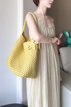 Women Yellow Large Capacity Faux Leather Shoulder Bag