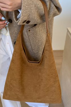 Women Yellow Suede Large Capacity Shoulder Bag