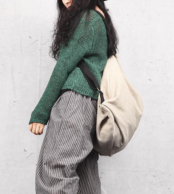 Women's cloth bag, multiple backs, shoulder bag, simple backpack, beige variety bag