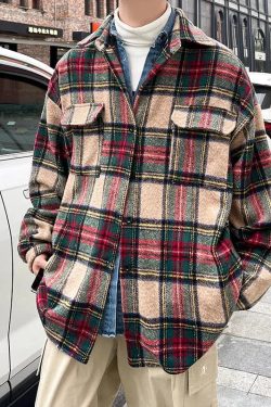 Wool Plaid Shirt Jacket