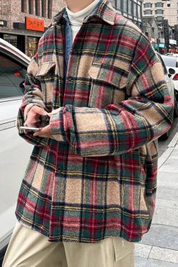 Wool Plaid Shirt Jacket