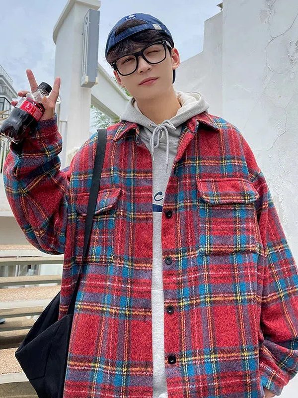 Wool Plaid Shirt Jacket