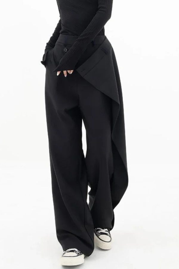 Wrap Front Wide Leg Pants