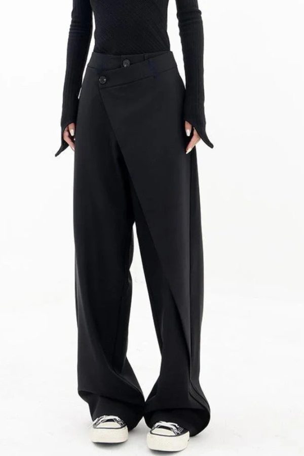 Wrap Front Wide Leg Pants