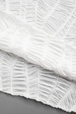 Wrinkled Lace Up Mini Dress